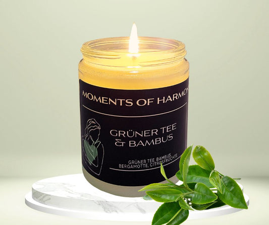 MOMENTS OF HARMONY — Grüner Tee Bambus— natürliche Duftkerze